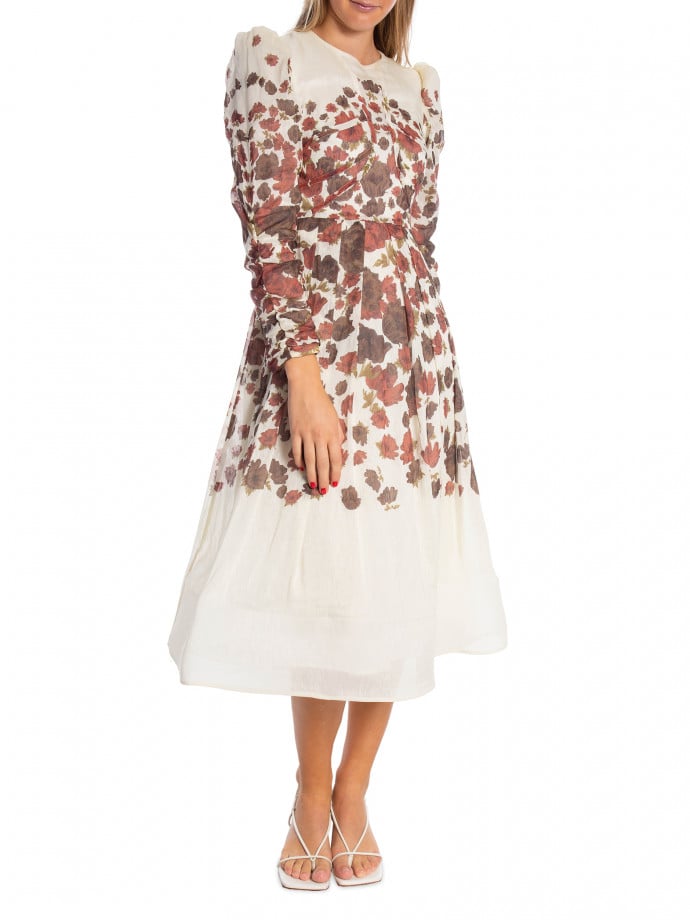 MALINA KLÄNNING LEONI SILK WINE PEONY