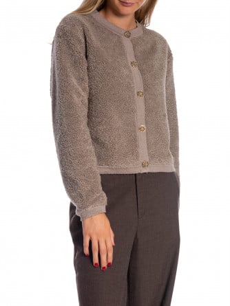 NEO NOIR KOFTA LIMO FLUFFY KNIT DARK SAND