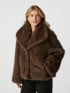 NEO NOIR JACKA STEPHANIE FAUX FUR BROWN