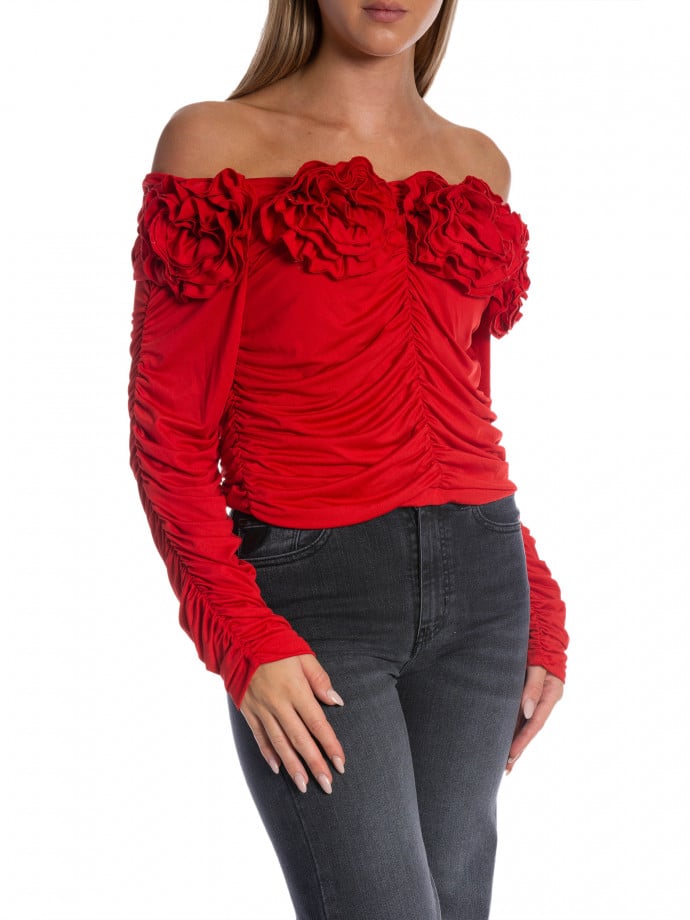 TOPP OFF SHOULDERROSA RED