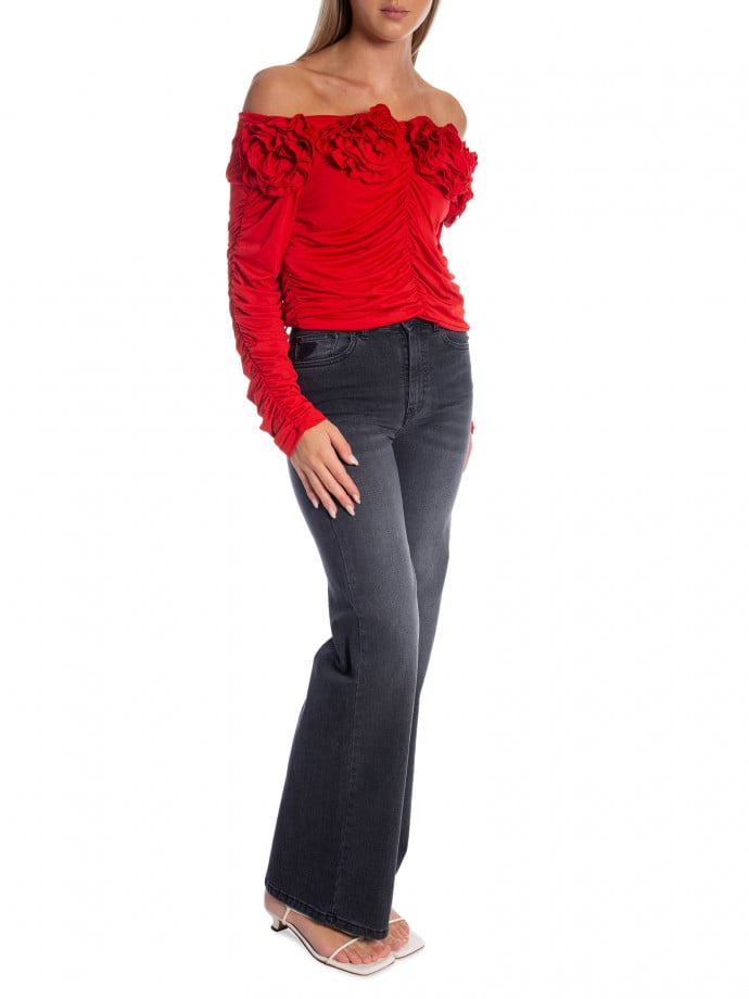 TOPP OFF SHOULDERROSA RED