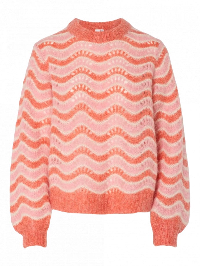 Y.A.S TRÖJA YASEMANI LS KNIT S HOT CORAL