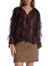 COPPEROSE BLUS ELEGANT RUFFLE BROWN