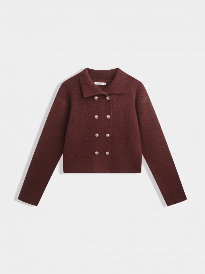 COPPEROSE KOFTA CLASSIC DOUBLE GOLD BUTTONS BURGUNDY