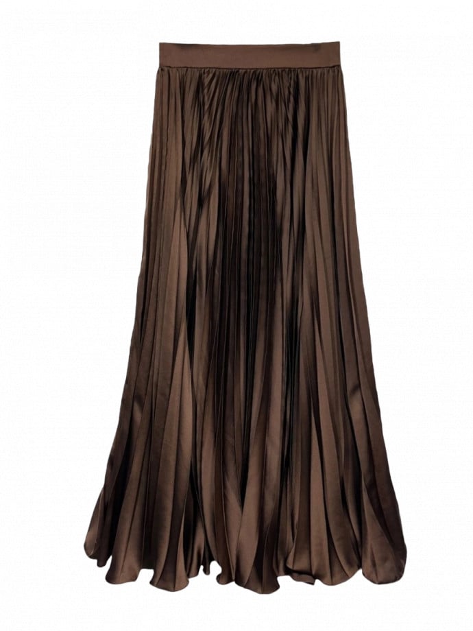 KJOL ELEGANT PLEATED CHOCOLATE