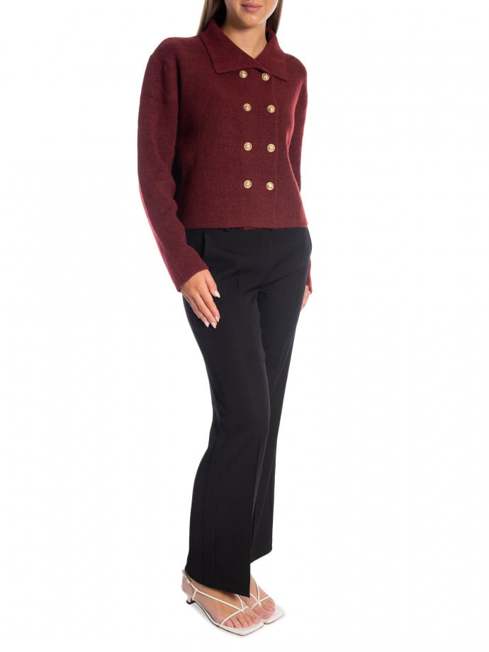 COPPEROSE KOFTA CLASSIC DOUBLE GOLD BUTTONS BURGUNDY