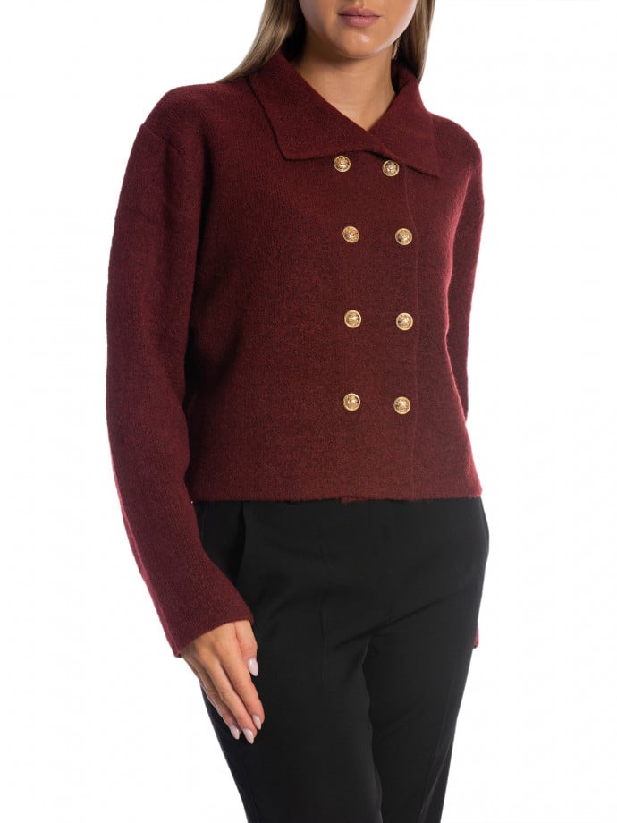 COPPEROSE KOFTA CLASSIC DOUBLE GOLD BUTTONS BURGUNDY