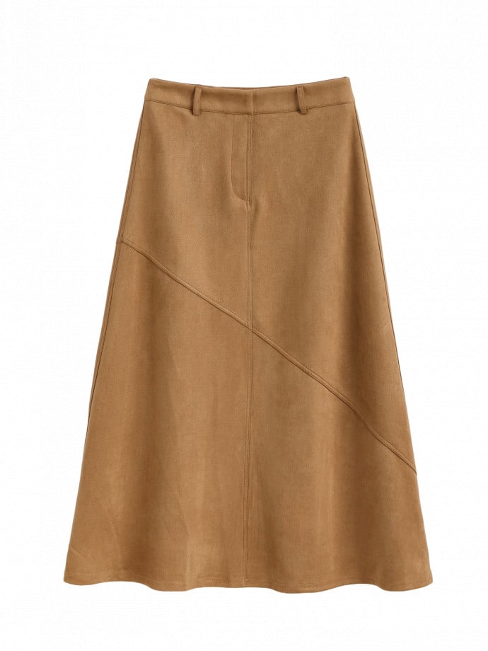 COPPEROSE KJOL SUEDE CAMEL