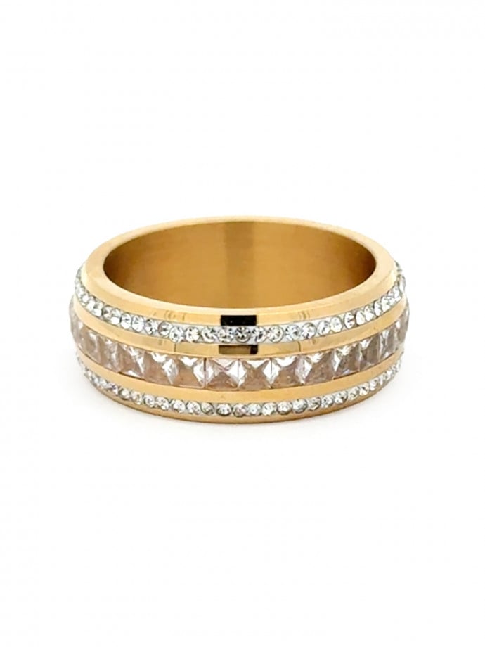 A&C OSLO RING STEEL CRYSTAL
