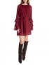 COPPEROSE KLÄNNING RUFFLE BURGUNDY