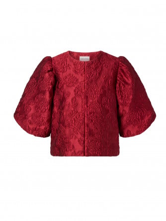 MALINA BLUS CLEO POUF SLEEVE DEEP RED