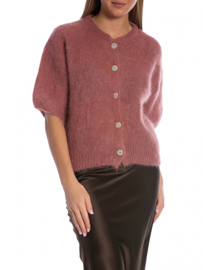 TOPP JEWEL BUTTON CROPPED ROUILLE