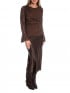 TOPP RUCHED LACE DARK BROWN
