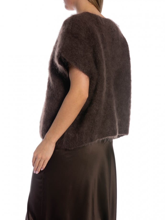 KOFTA FLUFFY CROPPED DARK BROWN