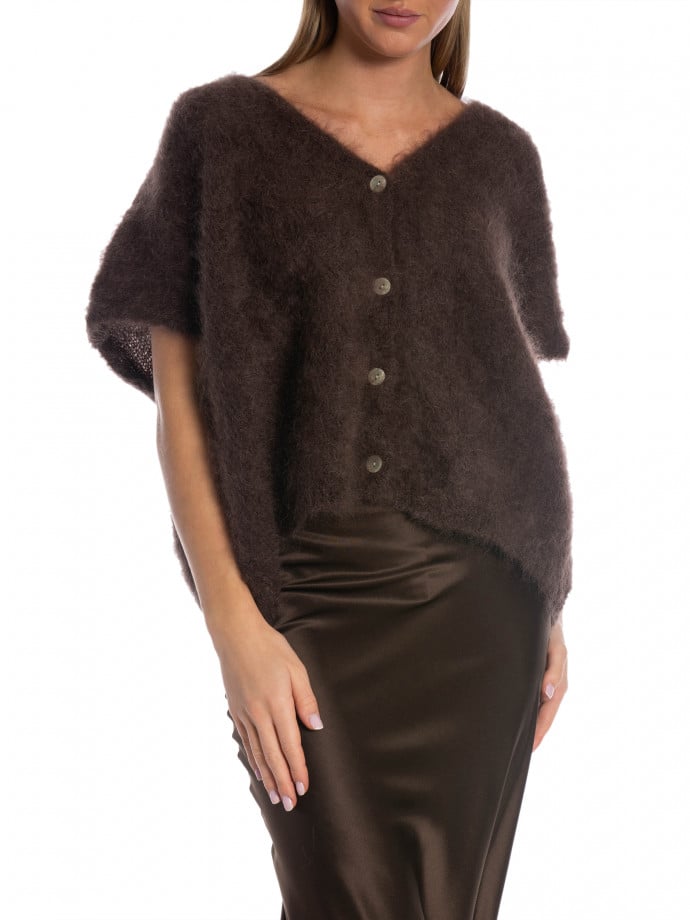 KOFTA FLUFFY CROPPED DARK BROWN