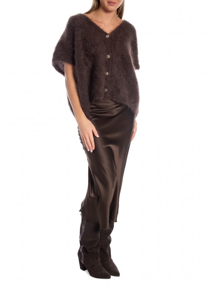 KOFTA FLUFFY CROPPED DARK BROWN