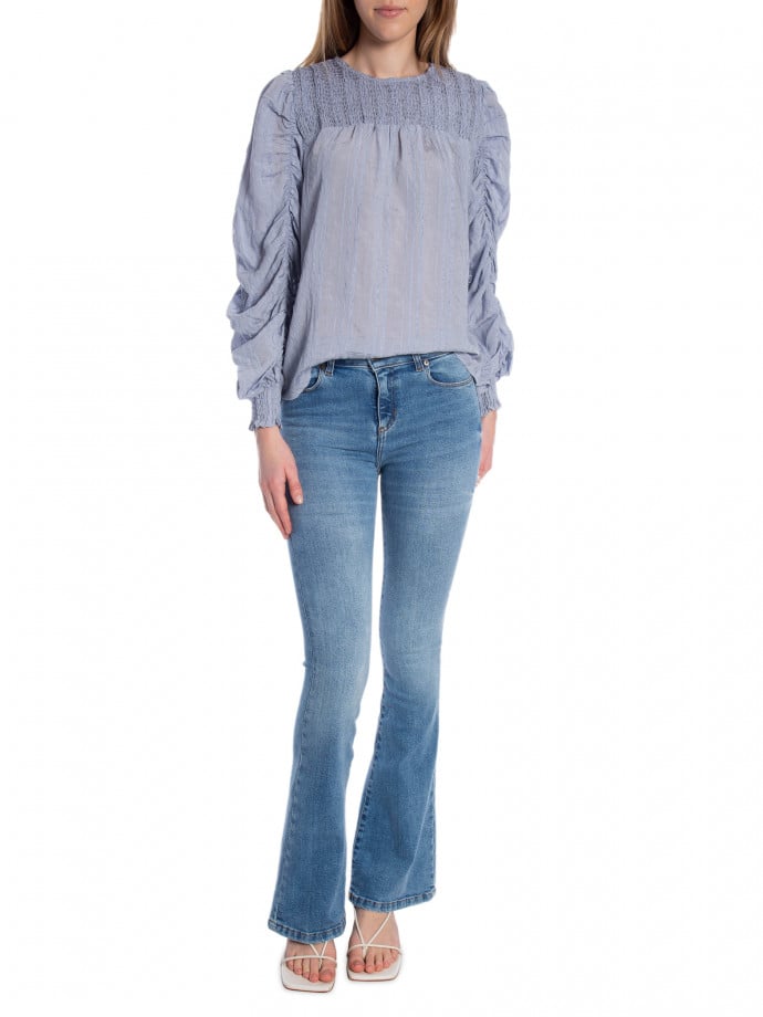 CO'COUTURE BLUS KESI DRAPE SLEEVE PALE BLUE