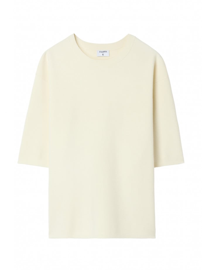 FILIPPA K TOPP MILANO KNIT CALICO WHITE
