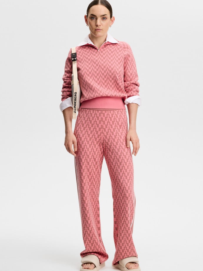 J.LINDEBERG BYXA KERA JACQUARD STACK ROSE