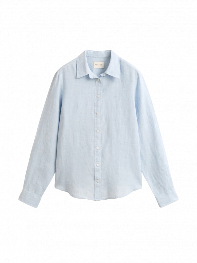 GANT SKJORTA REG LINEN LIGHT BLUE