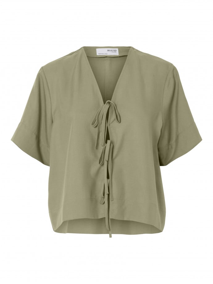 SELECTED FEMME TOPP NATUK BOXY TIE VETIVER