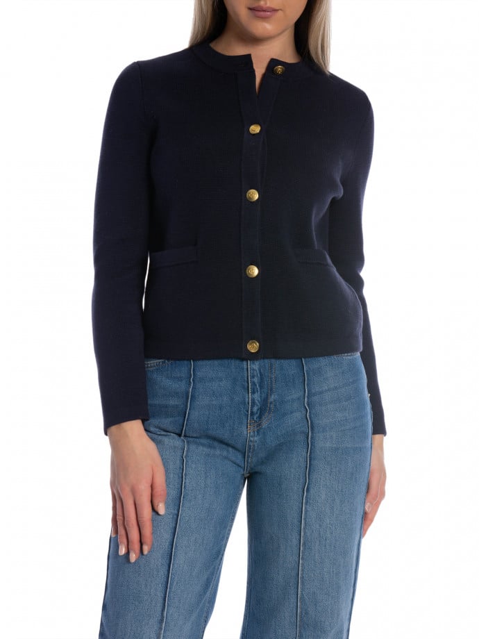 GANT KOFTA COTTON KNIT EVENING BLUE 