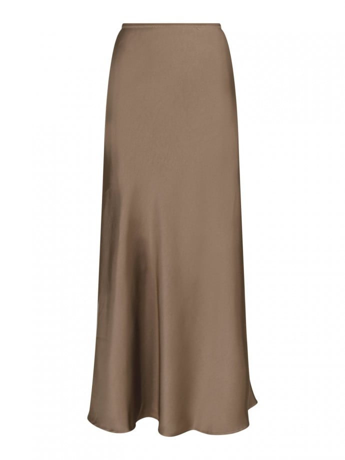 NEO NOIR KJOL VICKY HEAVY SATEEN DARK TAUPE