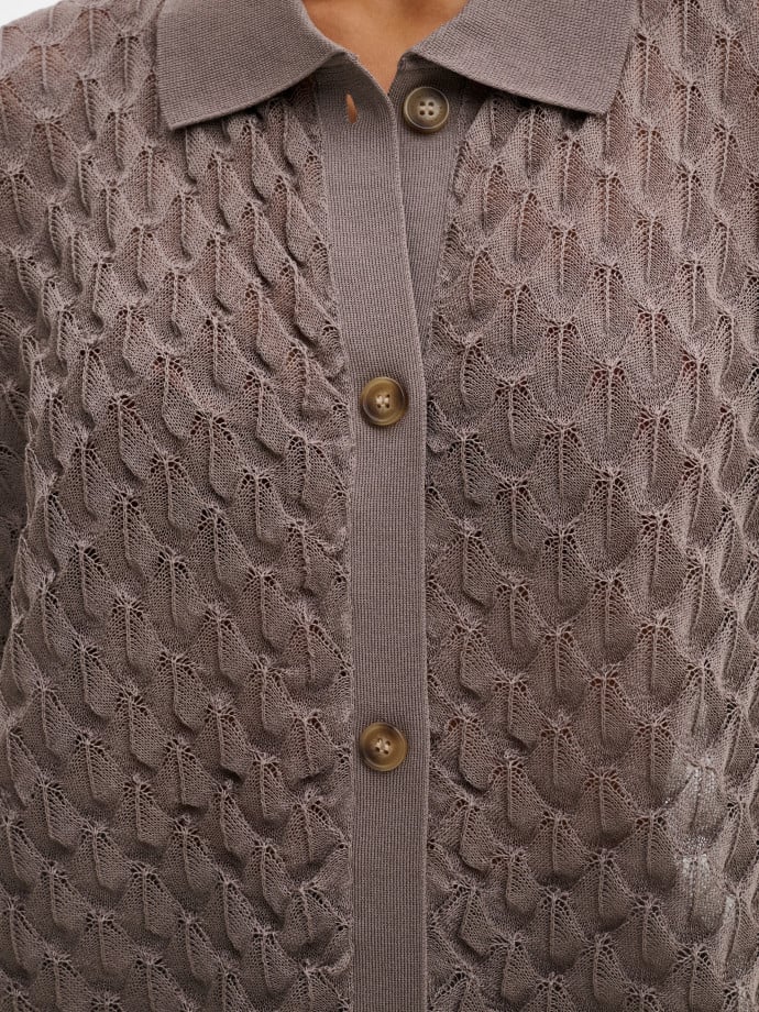 MALINA SKJORTA MOA OVERSIZED KNITTED TAUPE
