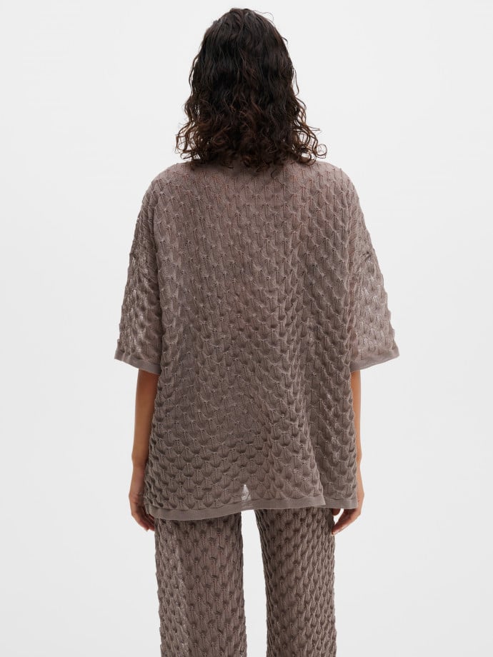 MALINA SKJORTA MOA OVERSIZED KNITTED TAUPE