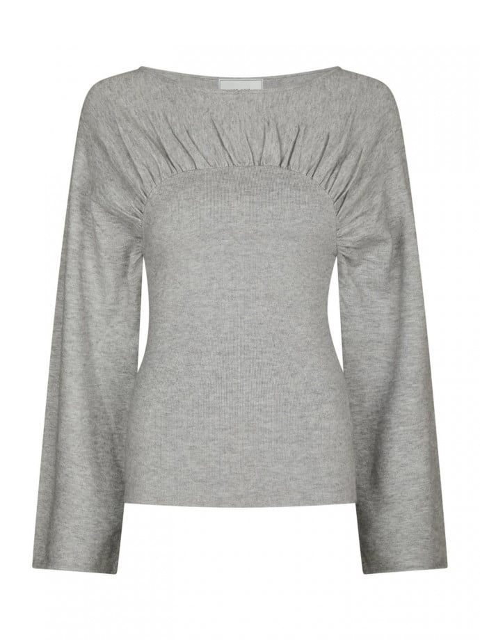 NEO NOIR TOPP KAIBA KNIT LIGHT GREY MELANGE