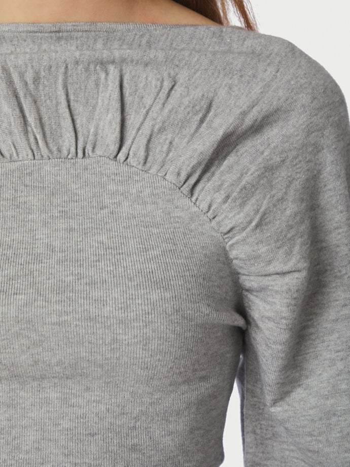 NEO NOIR TOPP KAIBA KNIT LIGHT GREY MELANGE