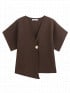 COPPEROSE TOPP STRUCTURED SHORT SLEEVE BROWN