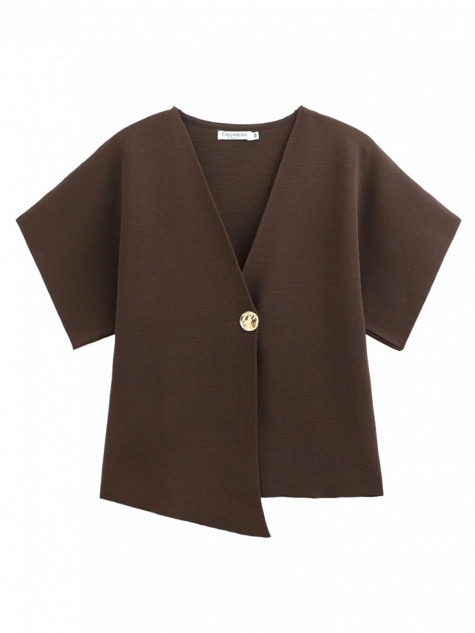 COPPEROSE TOPP STRUCTURED SHORT SLEEVE BROWN