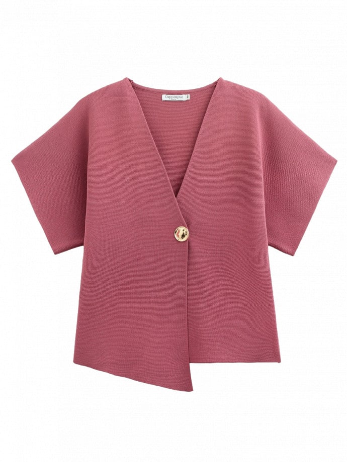 COPPEROSE TOPP STRUCTURED SHORT SLEEVE PLUM