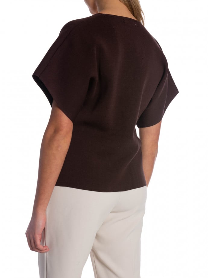 COPPEROSE TOPP STRUCTURED SHORT SLEEVE BROWN