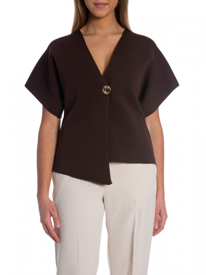 COPPEROSE TOPP STRUCTURED SHORT SLEEVE BROWN
