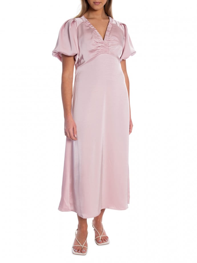 NEO NOIR KLÄNNING ILLANA HEAVY SATEEN DUSTY ROSE