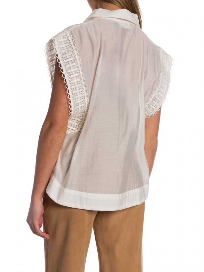 COPENHAGEN MUSE TOPP MOLLY LACE JET STREAM