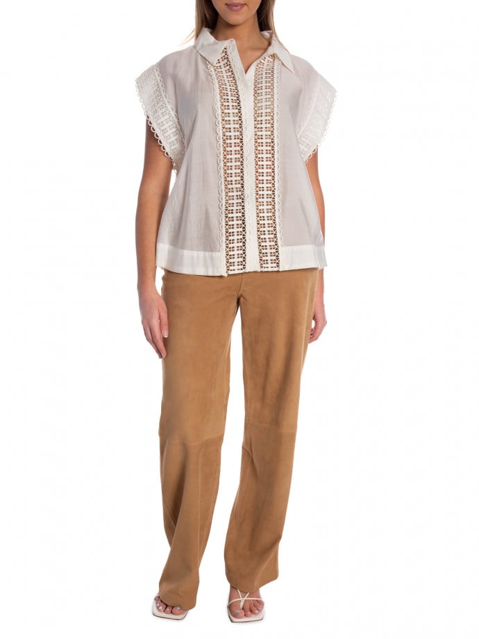 COPENHAGEN MUSE TOPP MOLLY LACE JET STREAM
