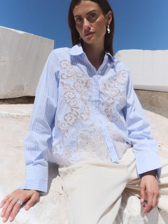 LEVETE ROOM SKJORTA PIPPIN HEATHER COMBI