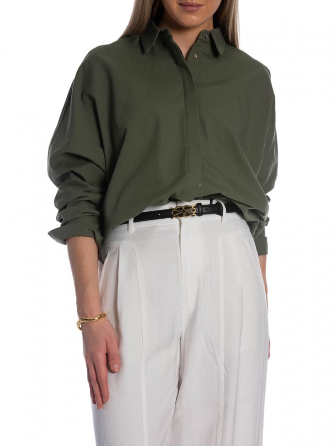 AHLVAR GALLERY SKJORTA GIGI OXFORD OLIVE GREEN