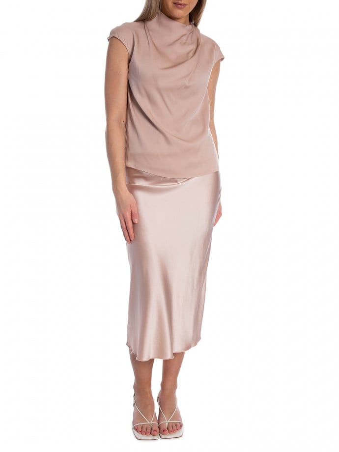 AHLVAR GALLERY KJOL HANA SATIN DUSTY PINK