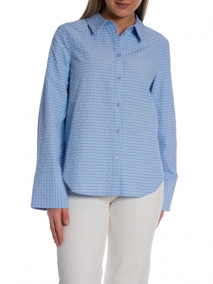 MBYM SKJORTA PHOEBE KIWA CHECK LIGHT BLUE 