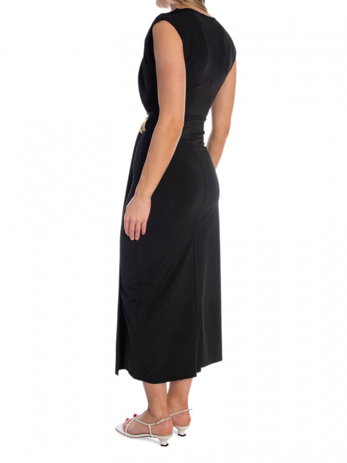 COPPEROSE KLÄNNING ELEGANCE WITH GOLD TONE BUCKLE BLACK