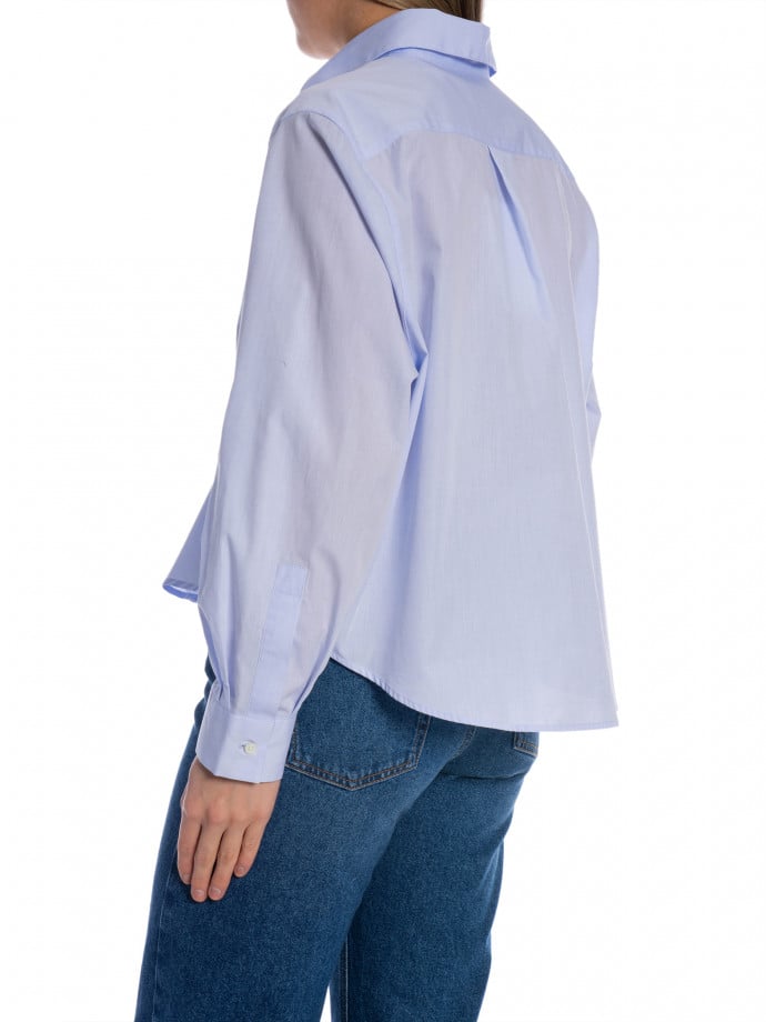 DAGMAR SKJORTA CROPPED LIGHT BLUE
