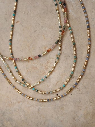 A&C OSLO HALSBAND BRASS SHINY TOURMALINE GOLD