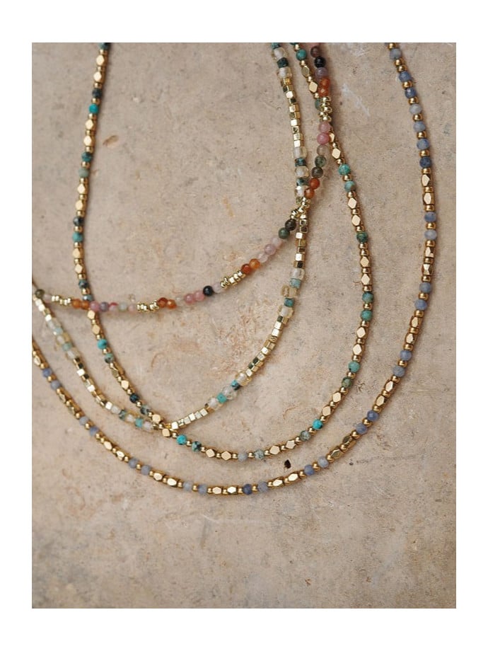A&C OSLO HALSBAND BRASS SHINY TOURMALINE GOLD