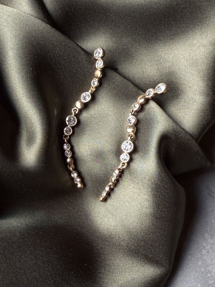 A&C OSLO ÖRHÄNGE SWEET DROPS 65 MM CRYSTAL GOLD PLATED