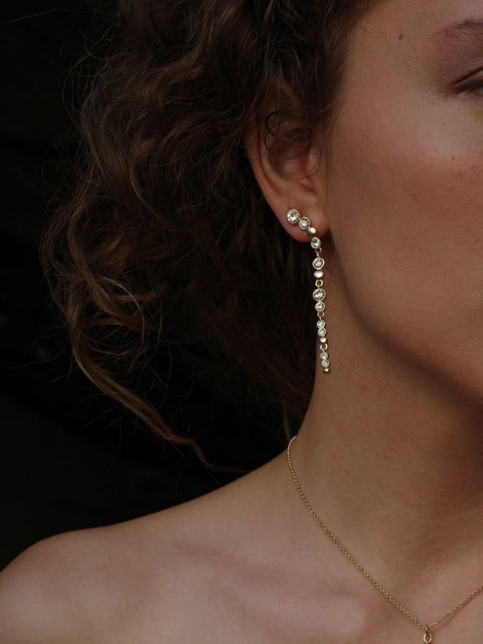 A&C OSLO ÖRHÄNGE SWEET DROPS 65 MM CRYSTAL GOLD PLATED