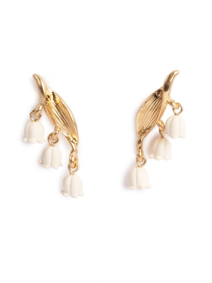 A&C OSLO ÖRHÄNGE CRAWLER LILIES & PEARLS GOLD